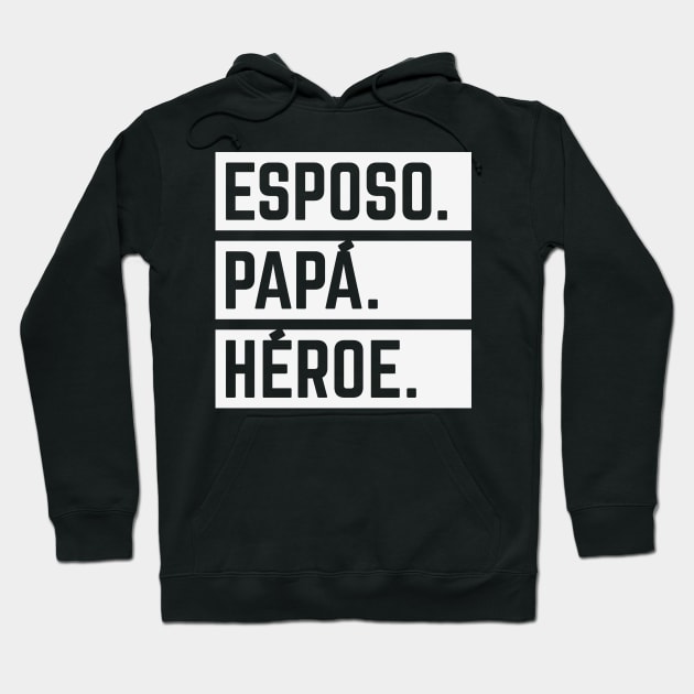 Esposo Papá Héroe (Super Marido / Superhéroe / White) Hoodie by MrFaulbaum